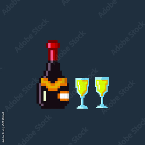 drinks set in pixel art style