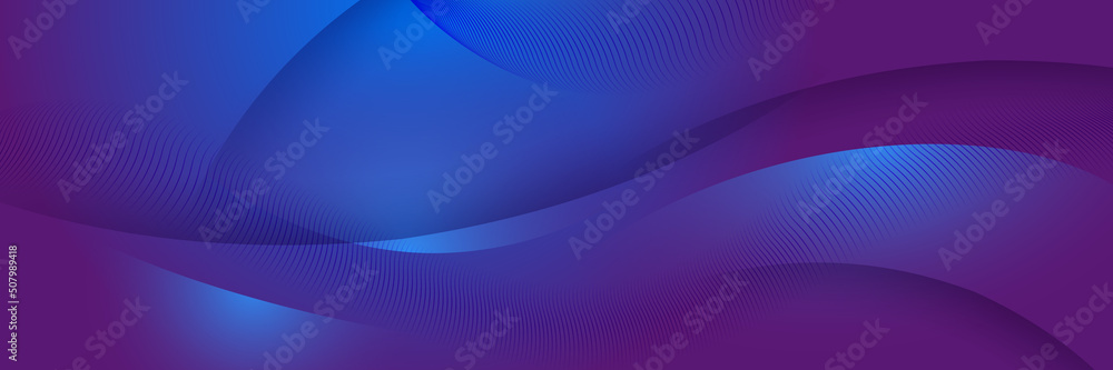 Blue and purple abstract banner background - obrazy, fototapety, plakaty 