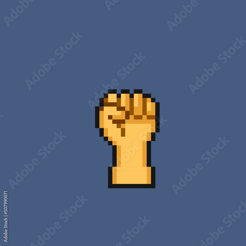 hand palm sign in pixel style