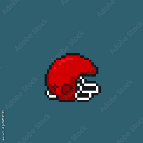 football helm in pixel art style