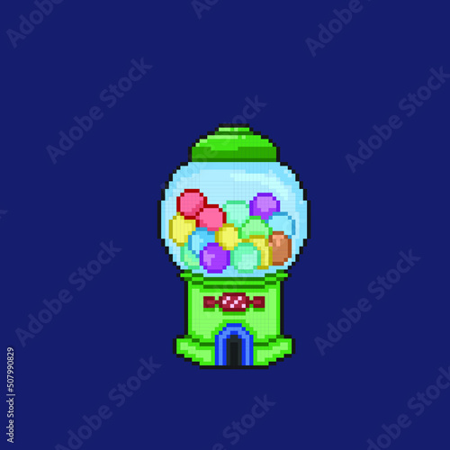candy ball machine in pixel art style