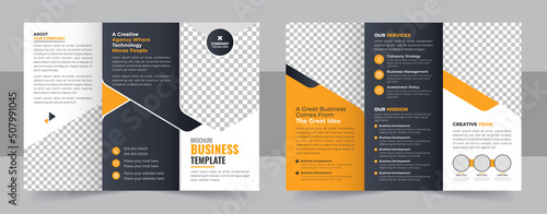 Corporate business trifold brochure template, Creative and Professional tri fold brochure vector.