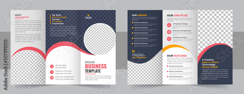 Corporate business trifold brochure template, Business Brochure Template in Tri Fold Layout