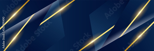 Blue and gold abstract banner background