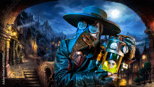 Costumed colorful steampunk festival in Ukraine