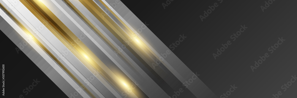 Fototapeta premium Black and gold abstract banner background