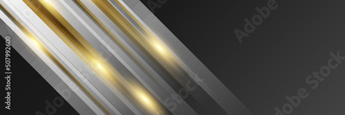 Black and gold abstract banner background