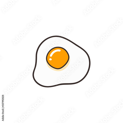 Omelette egg bulls eye icon, filled line icon vector isolated on white background
