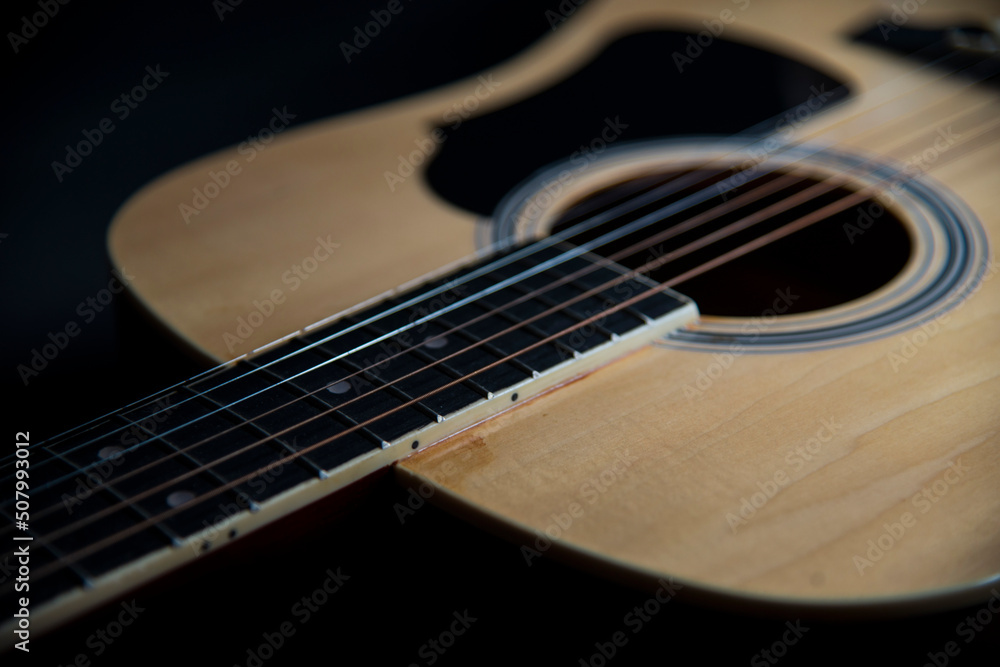 Acoustic guitar close up Acoustic guitar close up
