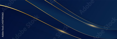 Blue and gold abstract banner background