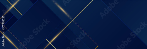 Blue and gold abstract banner background