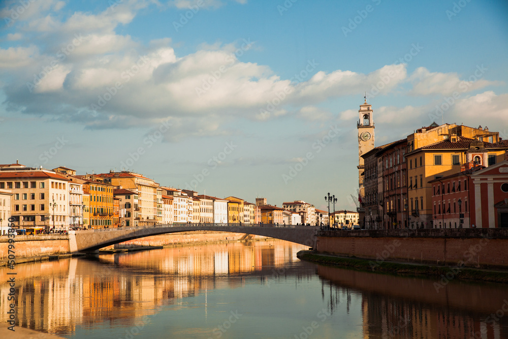 Bridge over river in Pisa. Italy