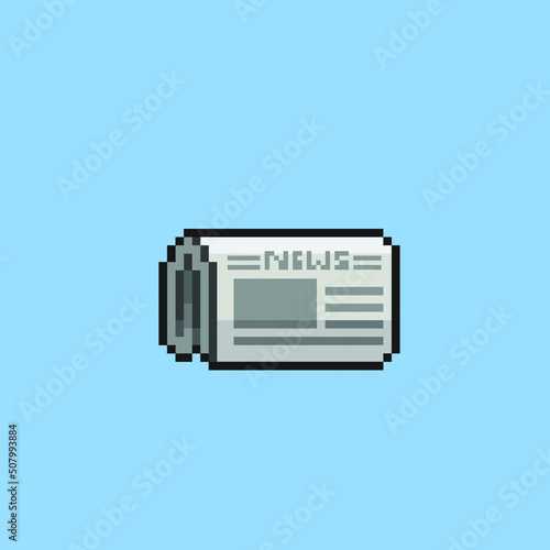 news paper in pixel art style