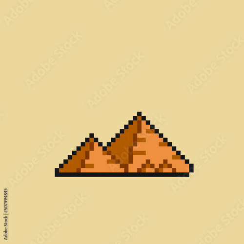 Pyramid building in pixel art style