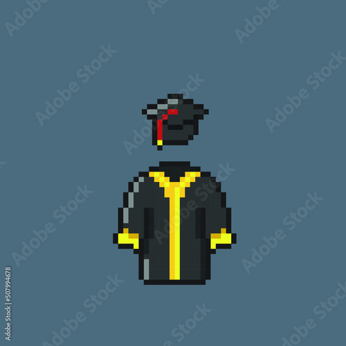 graduation outfit in pixel art style