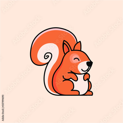 Cute and chubby squirrel vector stock