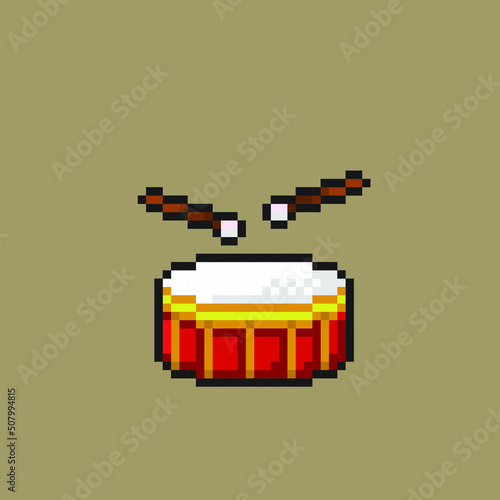 drum instrument in pixel art style