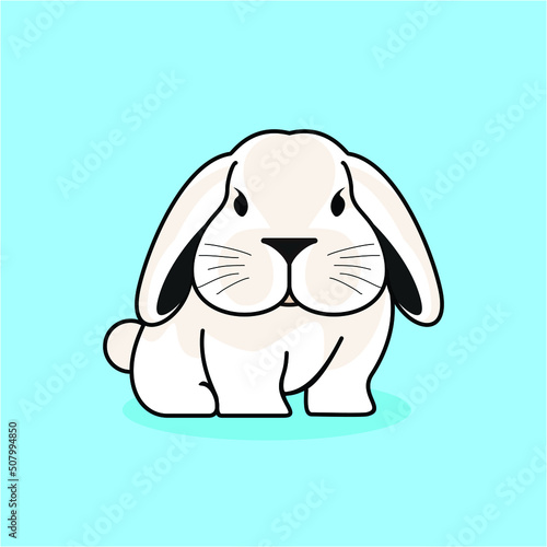 Cute puffy rabbit illustration