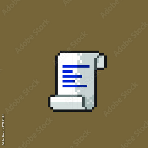 document paper in pixel art style
