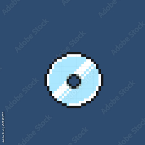 compact disc in pixel art style
