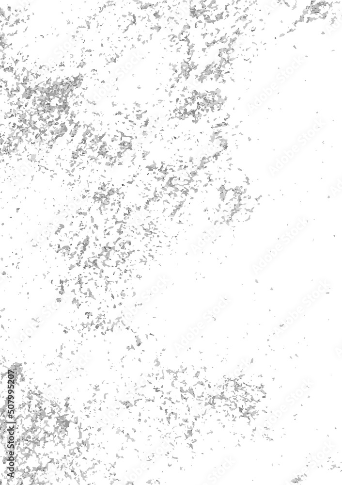 Dust distress grunge abstract background vector. White, grey and black, rough grain dirt texture effect. Ink brush splash art pattern, old scratch wallpaper. Dirty paint drop backdrop illustration.