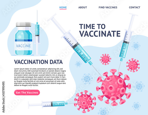 Vaccination campaign flat illustration style. Time to Vaccinate.