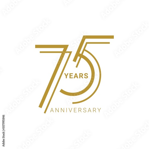 75 Year Anniversary Logo, Color, Vector Template Design element for birthday, invitation, wedding, jubilee and greeting card illustration.