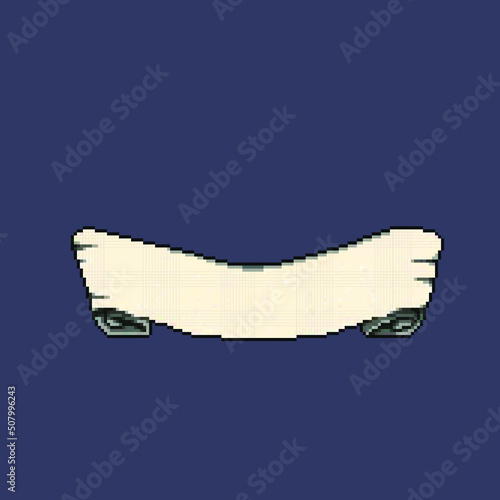 white banner for text space in pixel art style