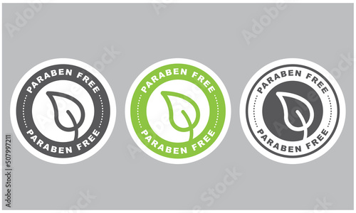 Paraben free icon, cosmetic vector label. 
