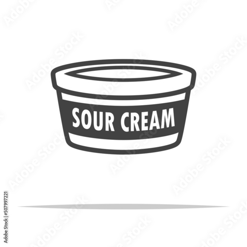 Sour cream cup icon transparent vector isolated