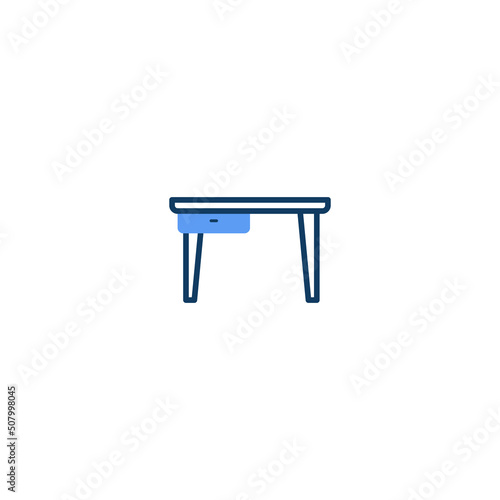 Desk Table Furniture line icon. linear style sign for mobile concept and web design. Desk Table Furniture outline vector icon. Symbol, logo illustration. Vector graphic