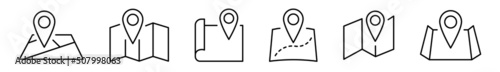 Map vector icon set. Location vector icon collection. Route pointer symbol