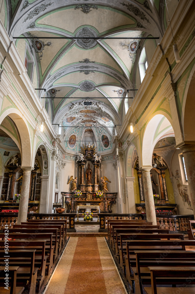 interior of the Church Chiesa Parrocchiale di Sant'Abbondio in Collina d'Oro in Ticino