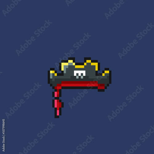 pirate hat in pixel art style