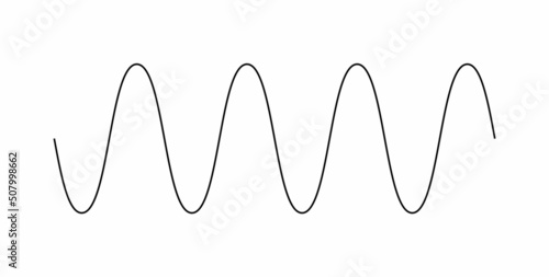 Label the parts of a transverse wave. Crest, trough, wavelength and amplitude of the wave. The anatomy of a wave vector illustration isolated on white background