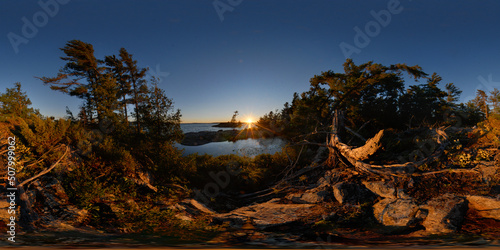 Sunset, Eyrie Isle, McGregor Bay, Lake Huron 1