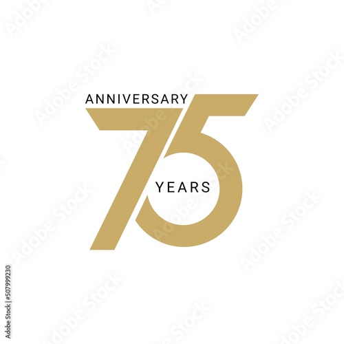 75 Year Anniversary Logo, Color, Vector Template Design element for birthday, invitation, wedding, jubilee and greeting card illustration. photo