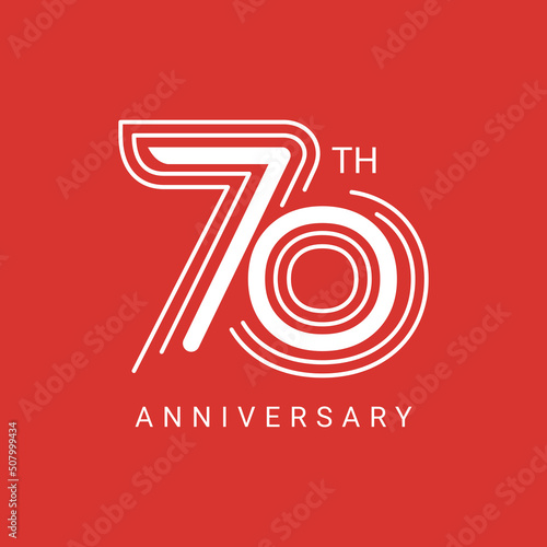 70 Year Anniversary Logo, Color, Vector Template Design element for birthday, invitation, wedding, jubilee and greeting card illustration.