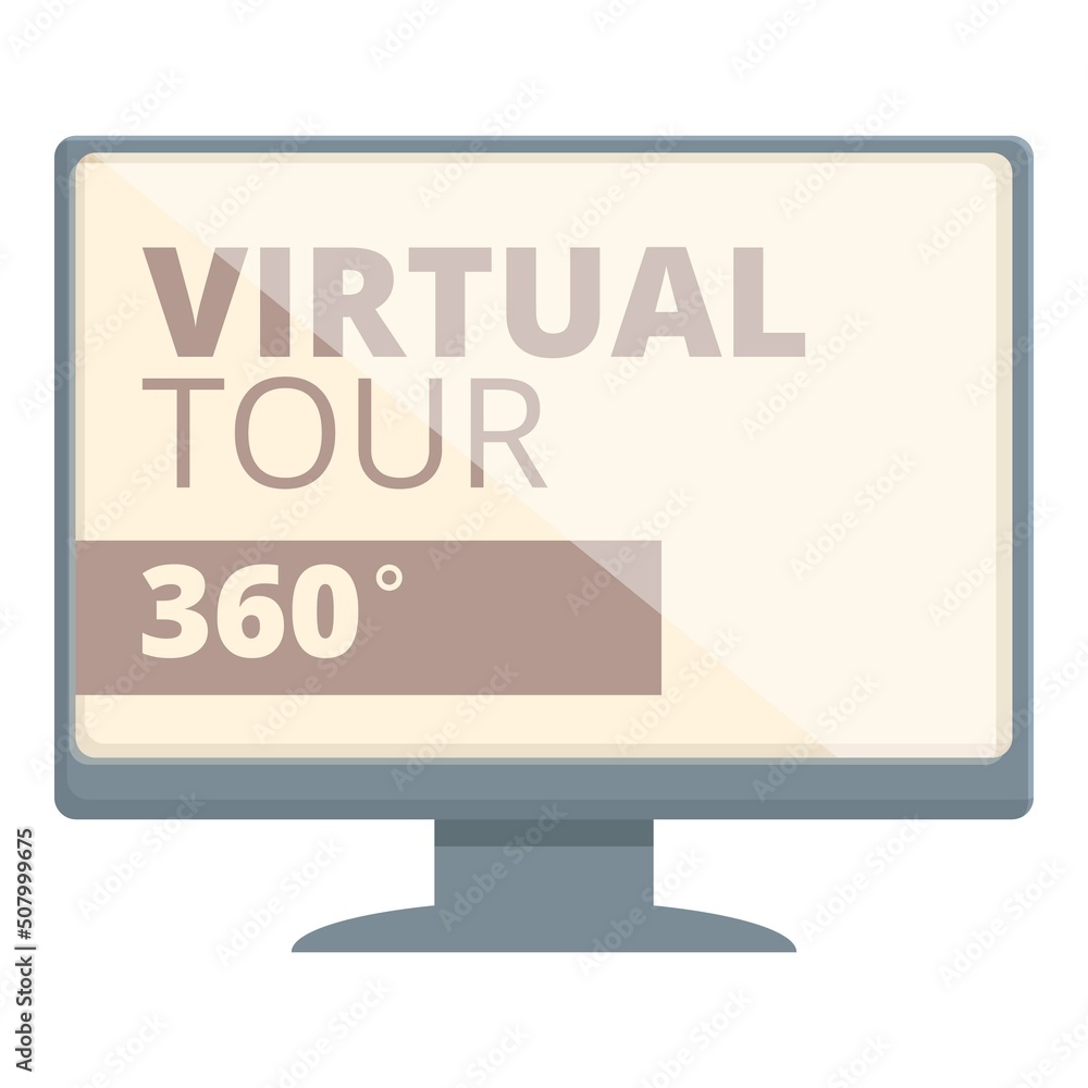 Virtual tour icon cartoon vector. Online video. 3d museum Virtual tour icon cartoon vector. Online video. 3d museum