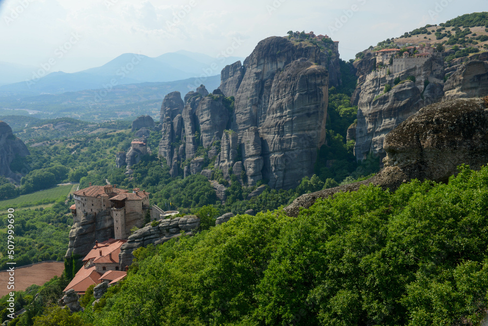 View at the monastery at Meteore in Greece View at the monastery at Meteore in Greece