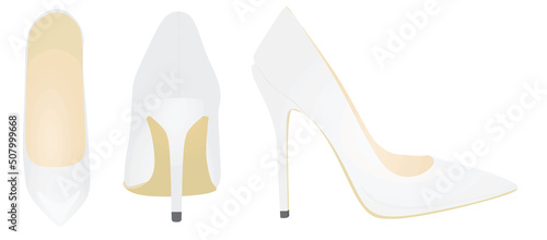 White elegant shoe. vector illustration