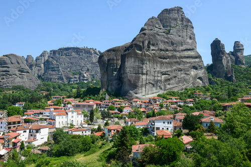 View at the town of Kastraki at Meteore in Greece photo