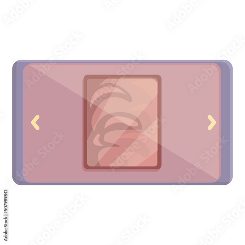 Gallery virtual tour icon cartoon vector. Online museum. View property