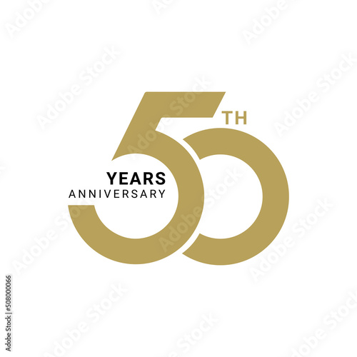 50 Year Anniversary Logo, Vector Template Design element for birthday, invitation, wedding, jubilee and greeting card illustration. photo