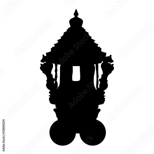 theru cart silhouette, Temple car, Therottam, Hindu temple theru Festival 