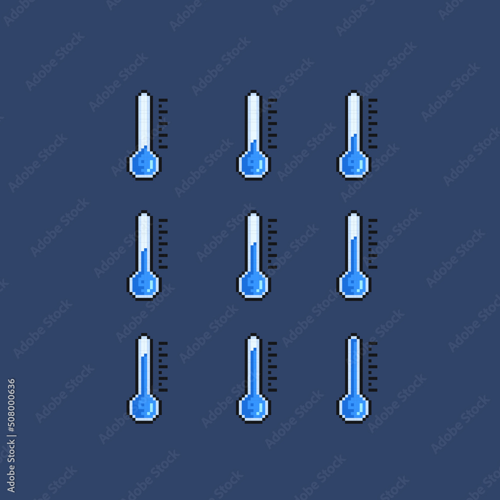 cold indicator in pixel art style Stock Vector | Adobe Stock