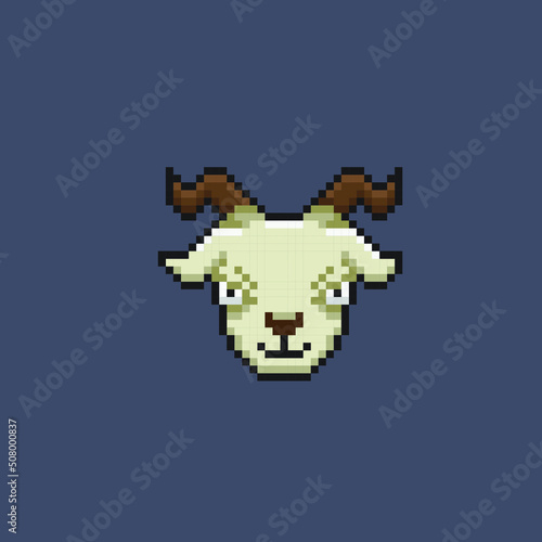 goat head in pixel art style