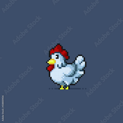 chicken in pixel art style