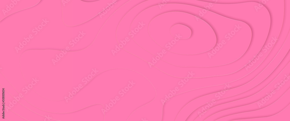 Luxury pink abstract papercut background with 3d geometry circles. papercut abstract background with pink colour smooth gradient Vector illustration. Light Pink curve line background pink vector.	