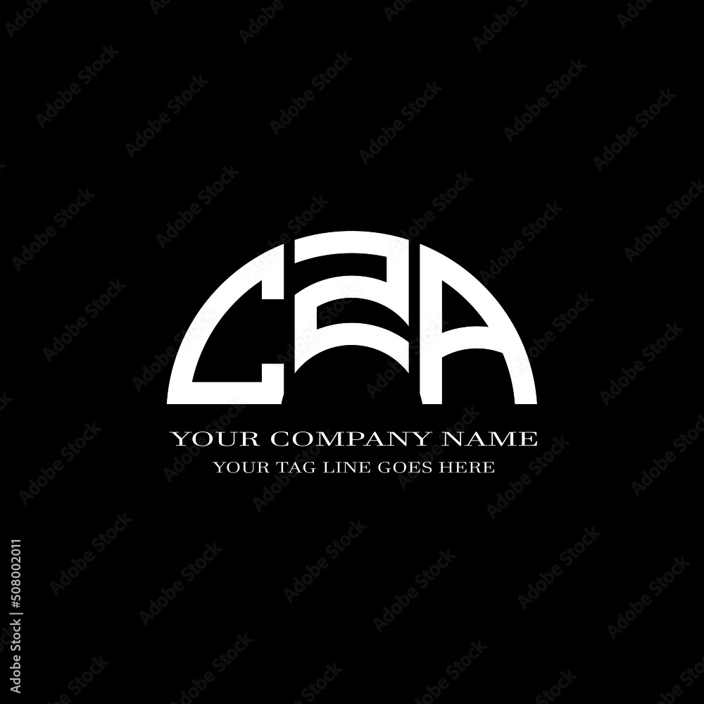 CZA letter logo creative design with vector graphic - obrazy, fototapety, plakaty 